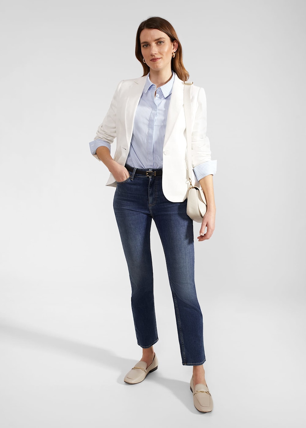 Petite linen blazer top