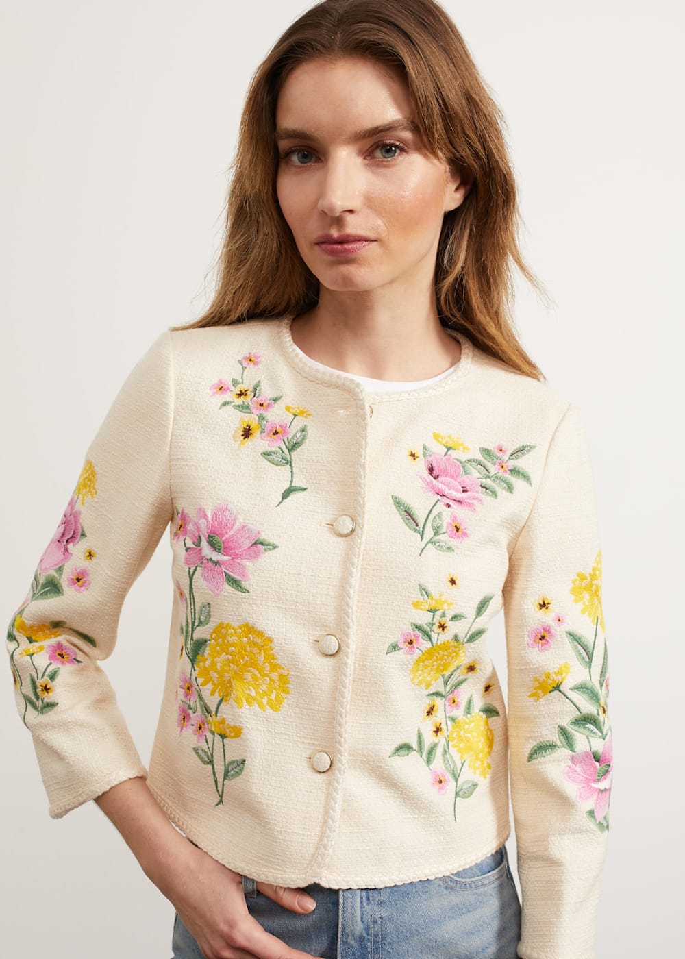 Hinton Floral Embroidered Jacket | Hobbs US |