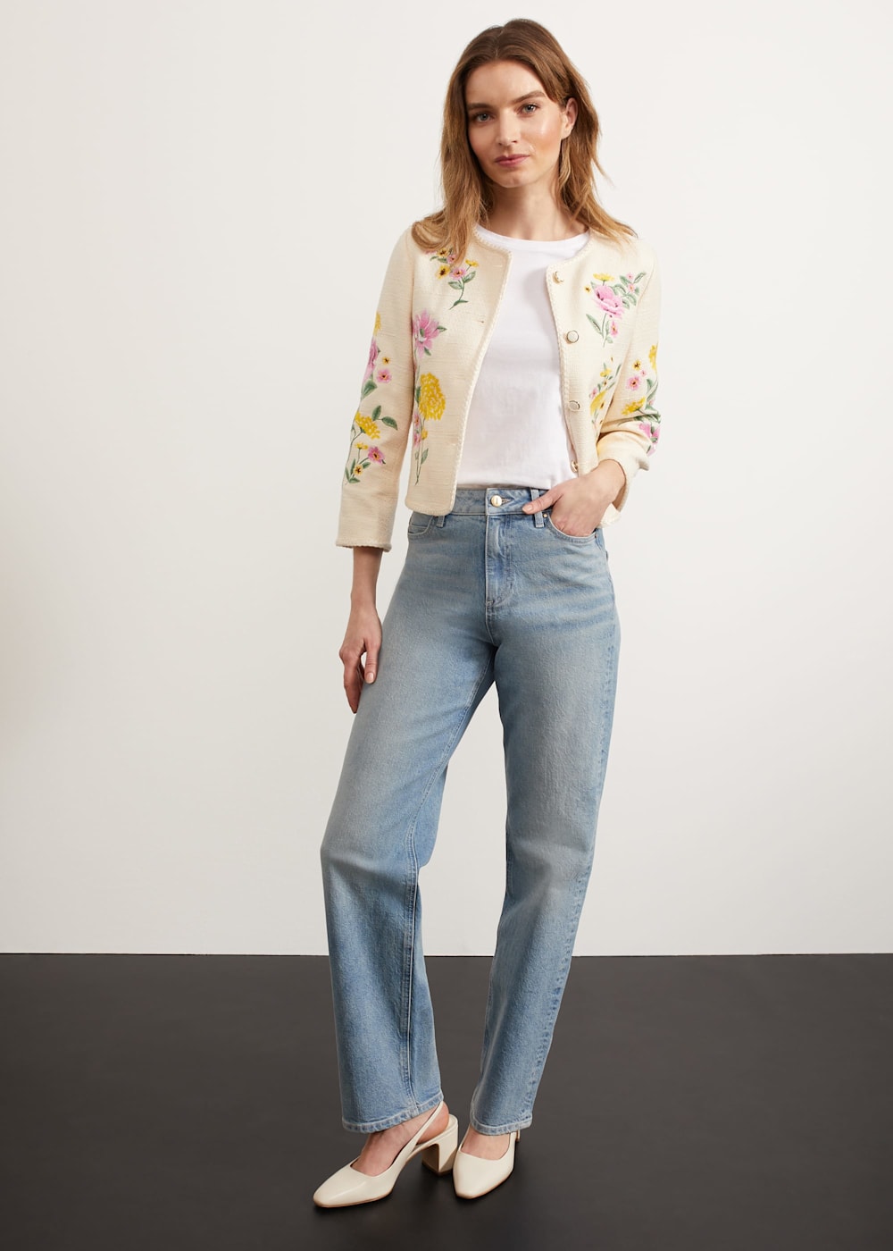 Hinton Floral Embroidered Jacket | Hobbs US |
