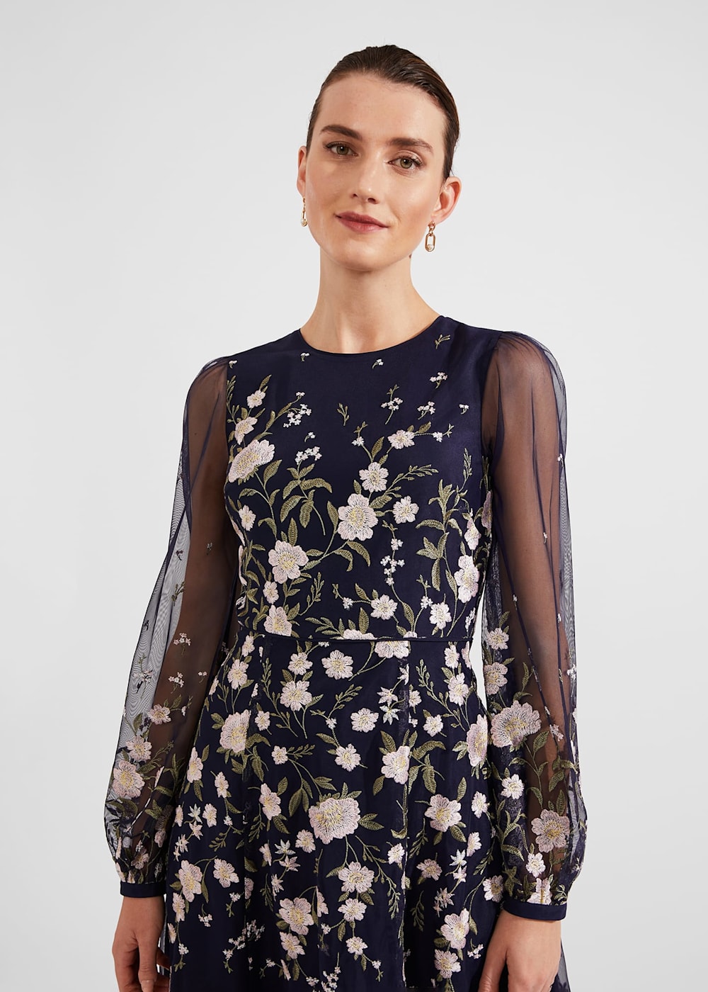 Lois Embroidered Midi Dress | Hobbs US |