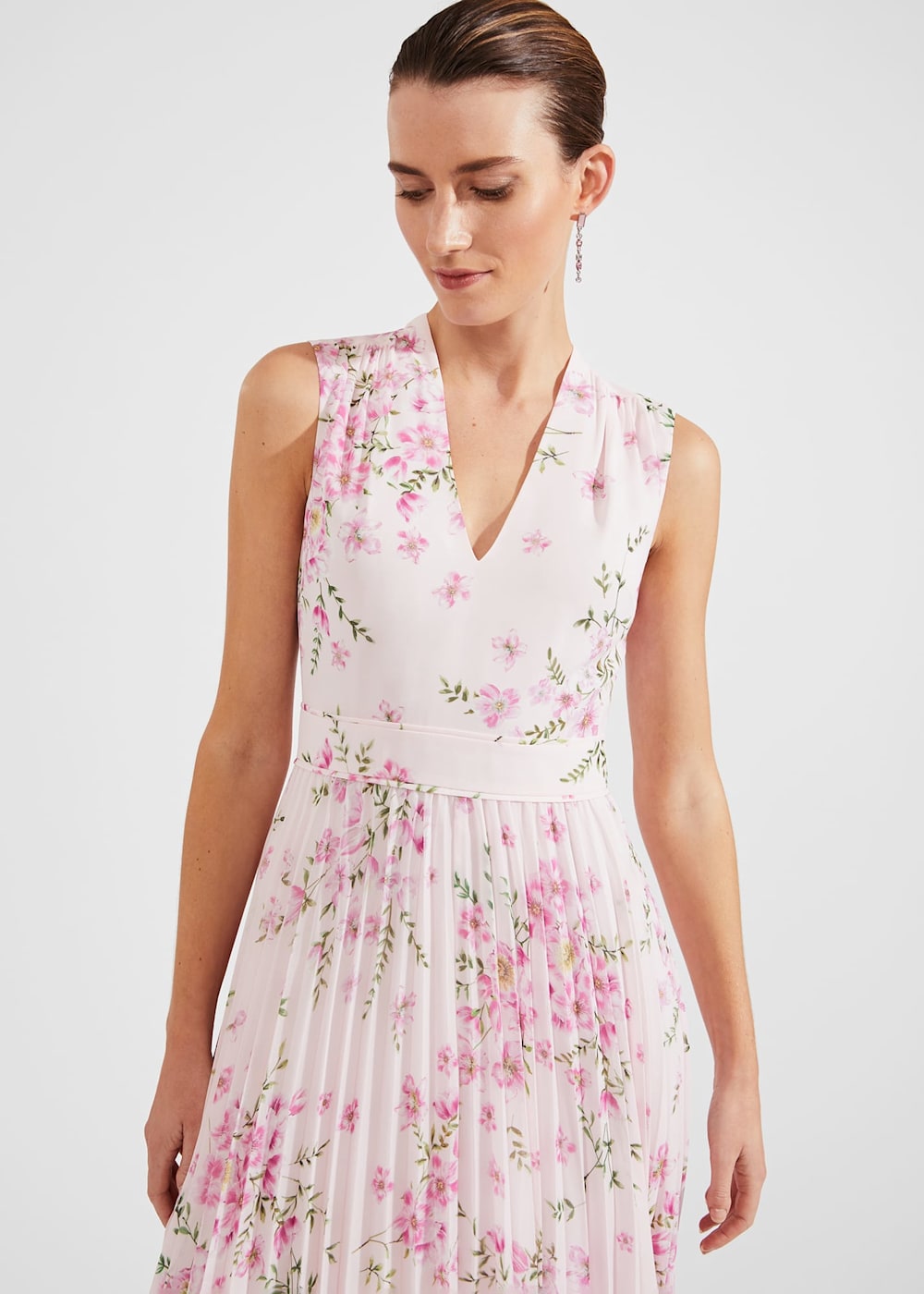 Veronica Pleated Floral Dress | Hobbs US |