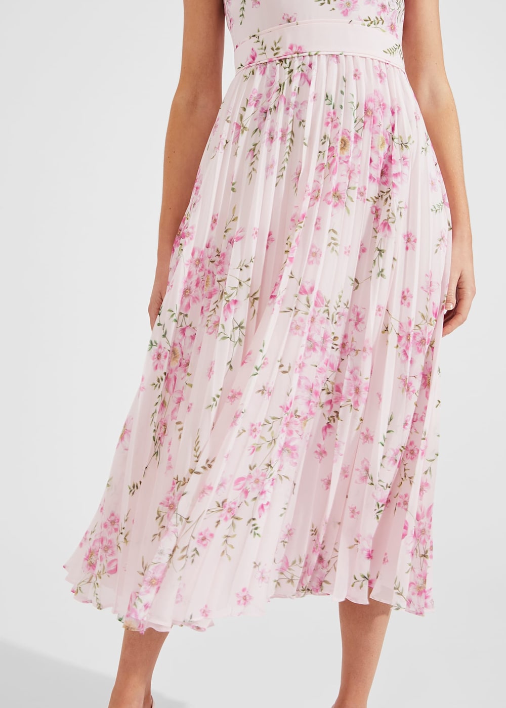 floral line pleated dress【sax】 – BUNNY APARTMENT