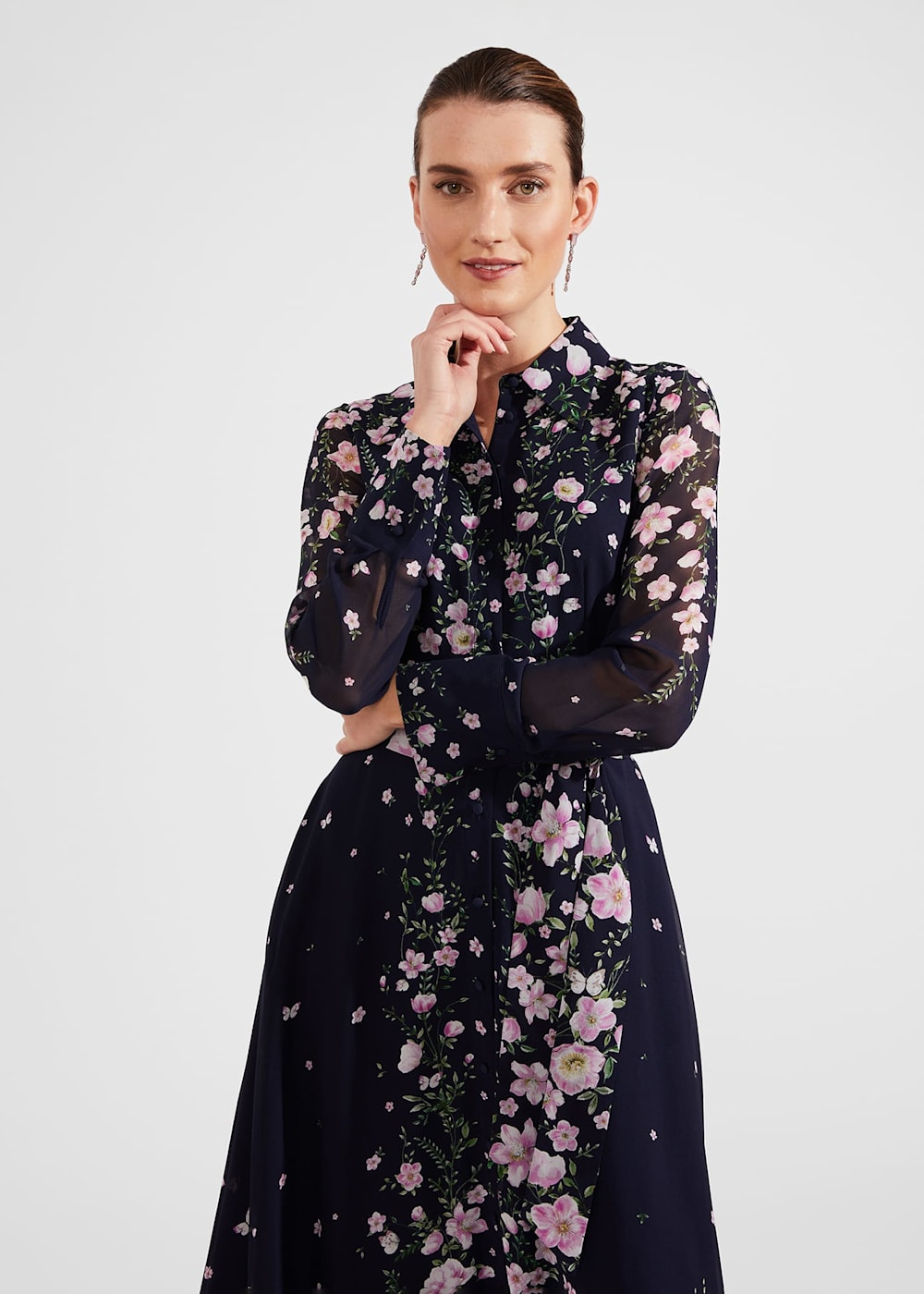 Juliet Floral Silk Dress | Hobbs US |