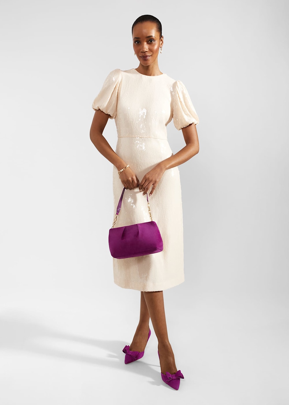 Tamzin Sequin Midi Dress Hobbs UK