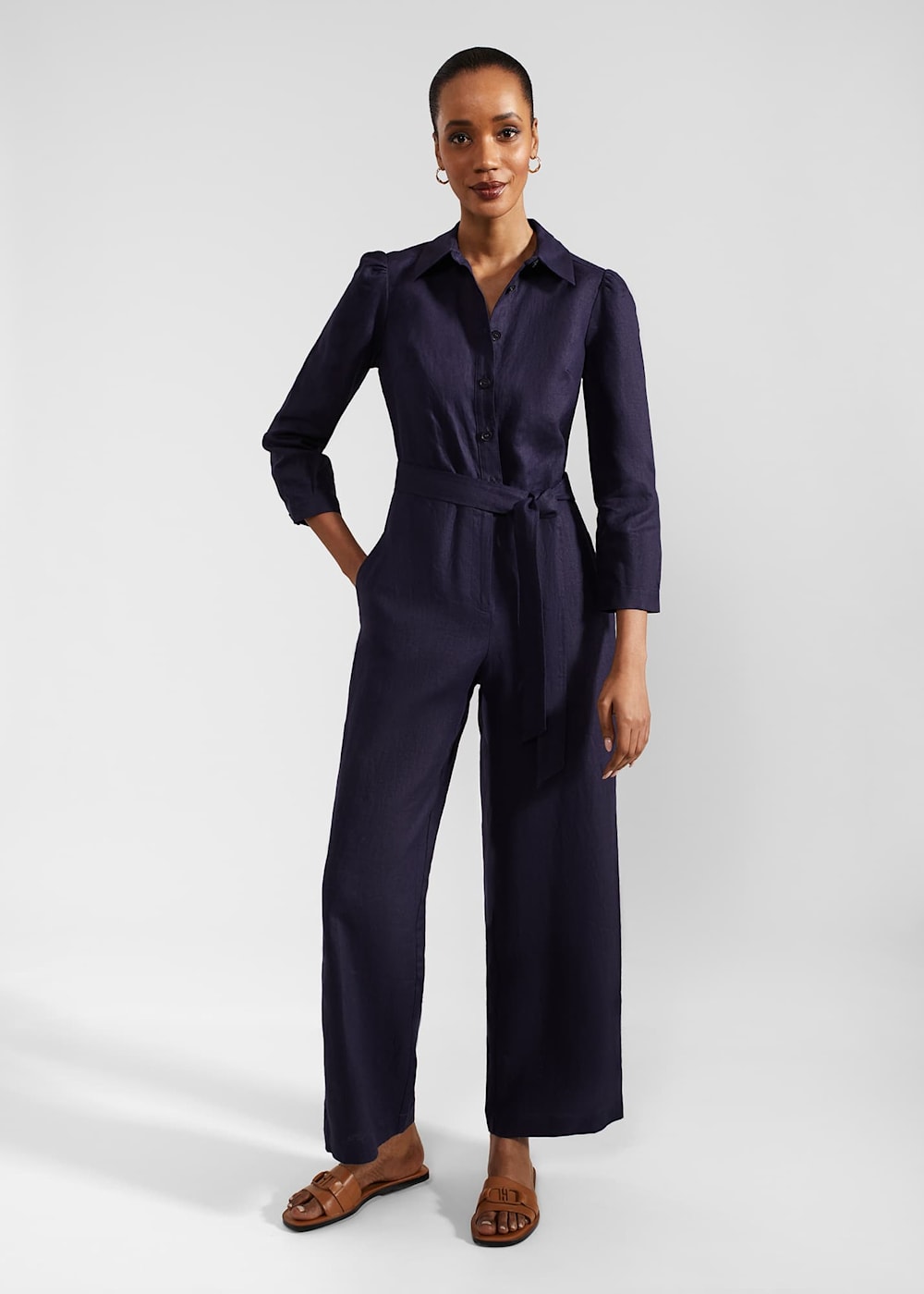 Petite Ceira Linen Jumpsuit Hobbs UK