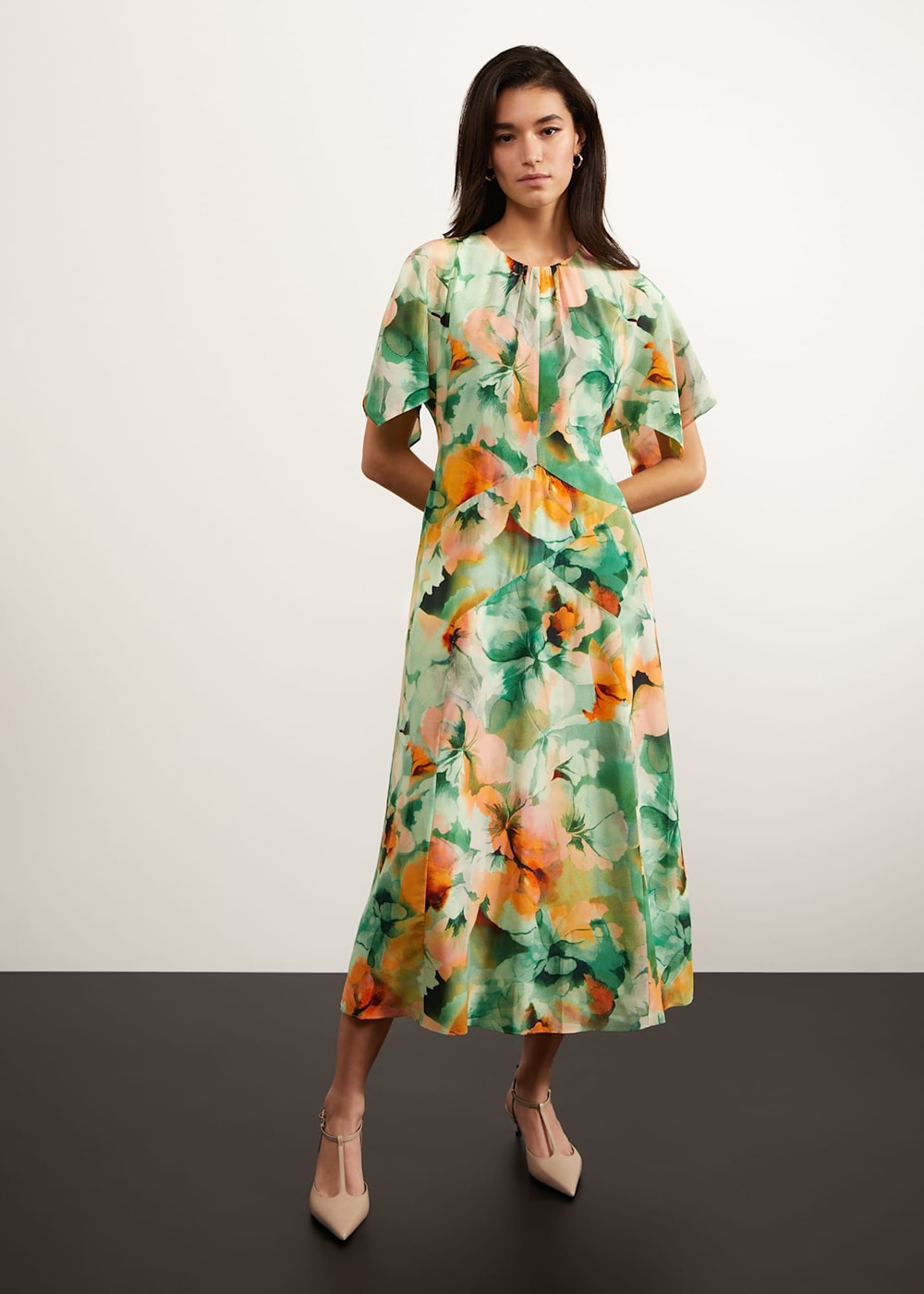 Silk midi dress uk cheap