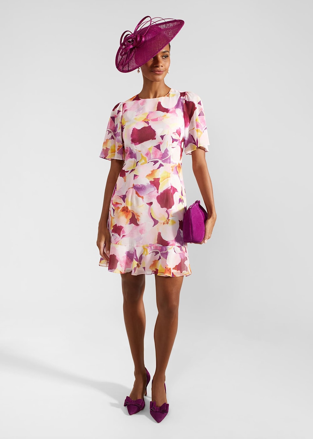 Iona Frill Hem Dress Hobbs UK