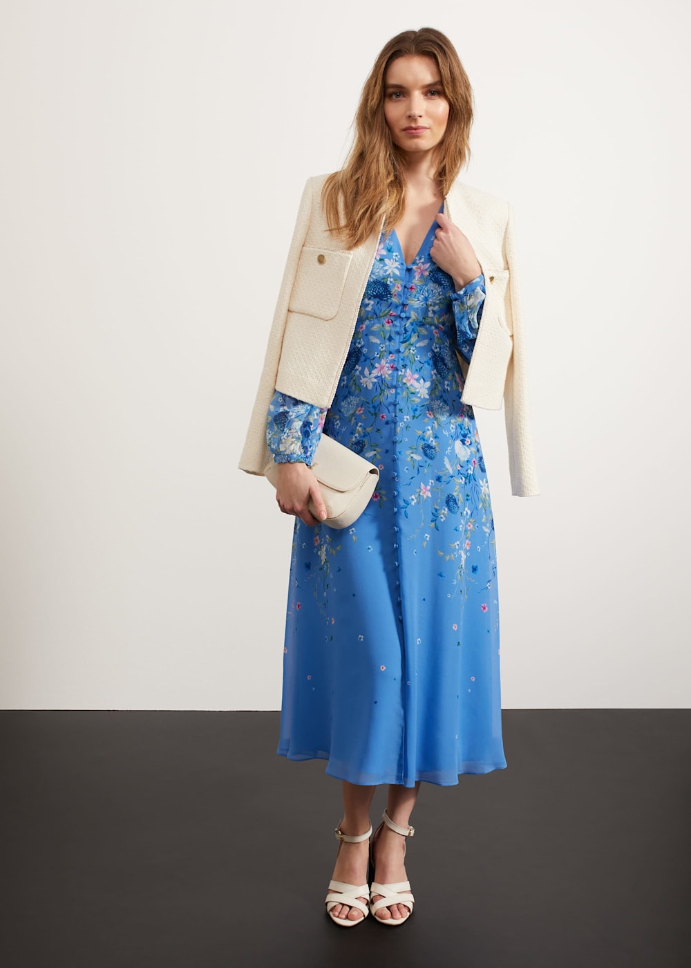 Caversham Silk Floral Dress Hobbs UK