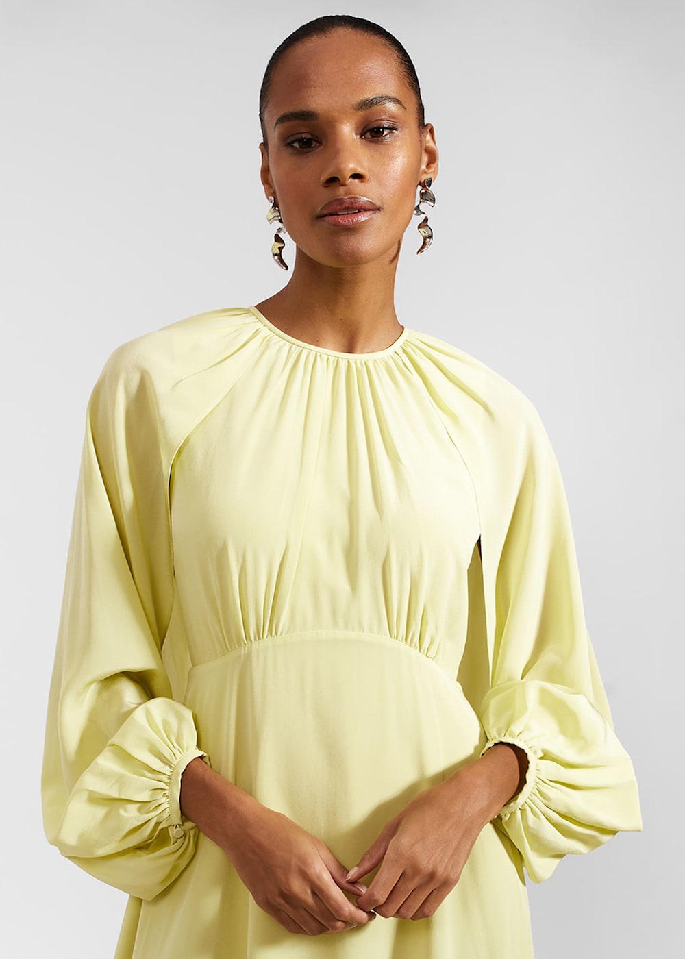 Yellow silky dress discount