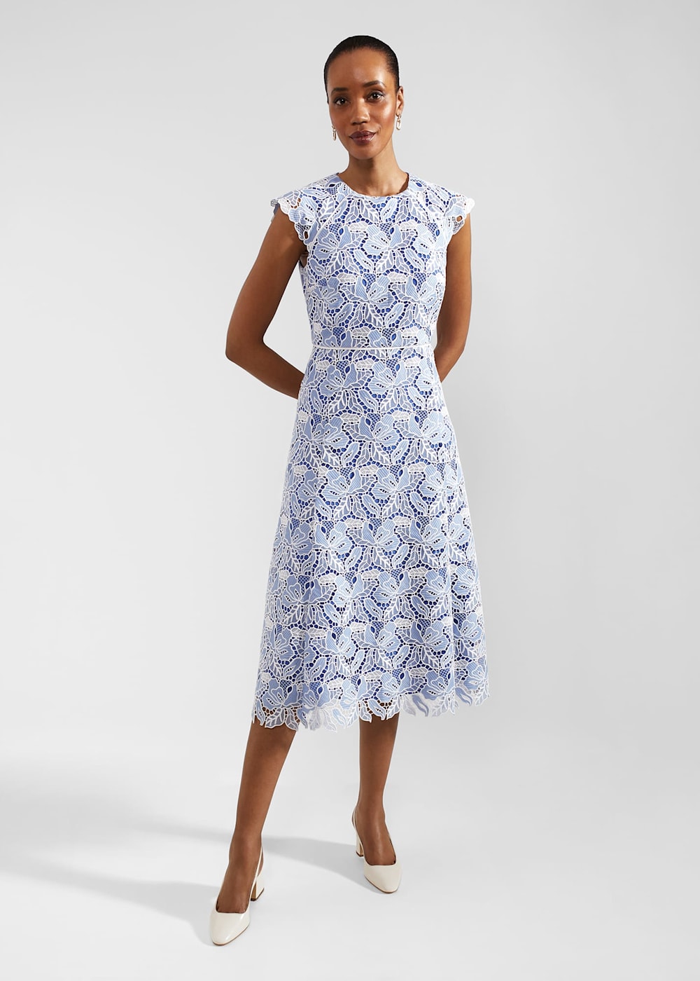 Petite blue lace dress outlet