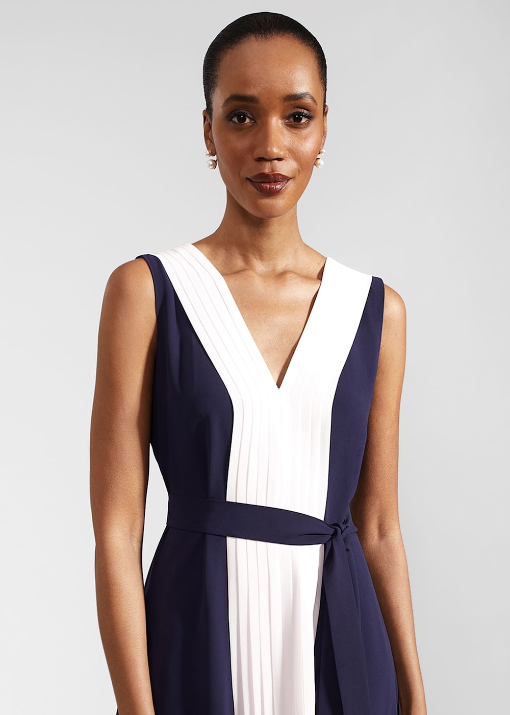 Lila Pleated Midi Dress Hobbs UK