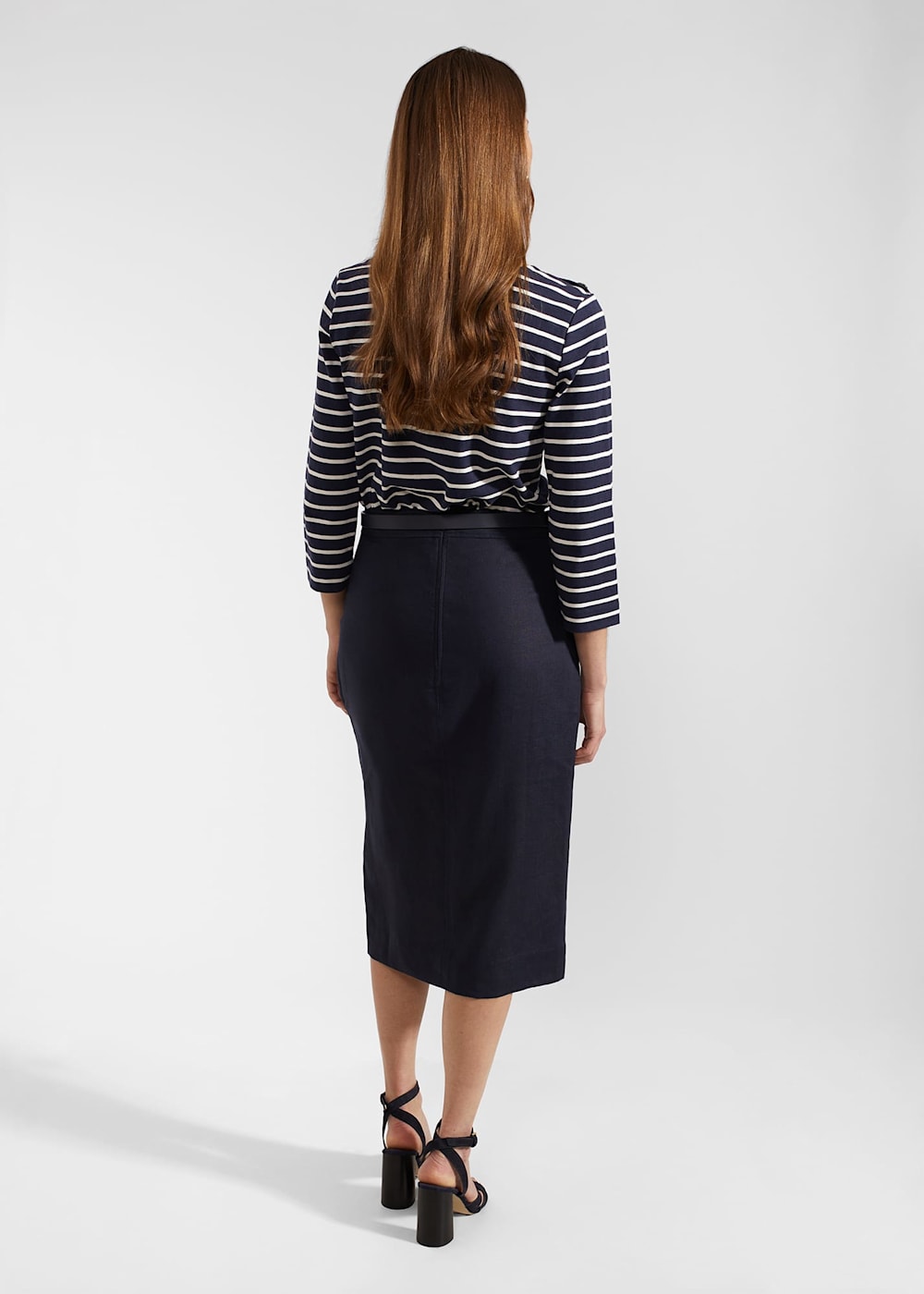 Navy linen skirt shop