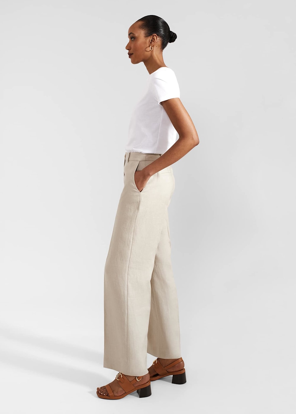 Roberta Wide Linen Pants | Hobbs US |