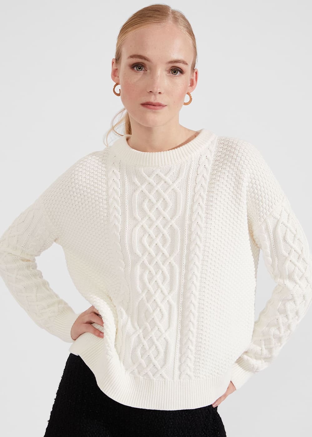 2024新入荷 Corina Cotton Cable Sweater | Hobbs US | トップス