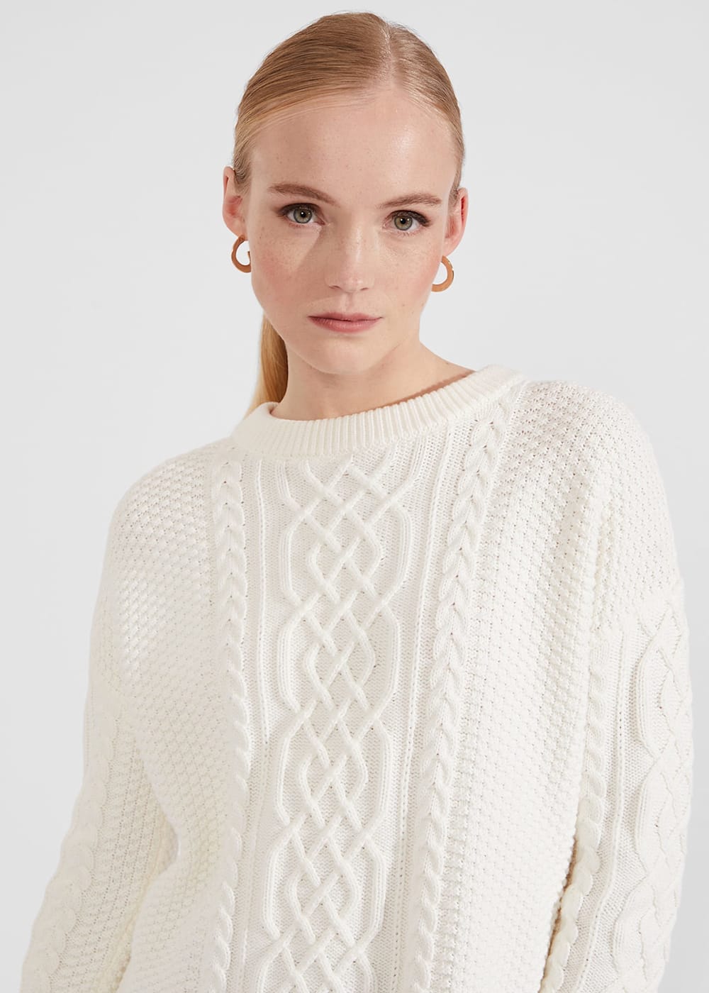 Corina Cotton Cable Sweater Hobbs US