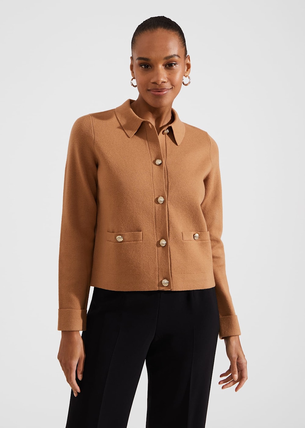 Mora Cotton Wool Knitted Jacket Hobbs UK