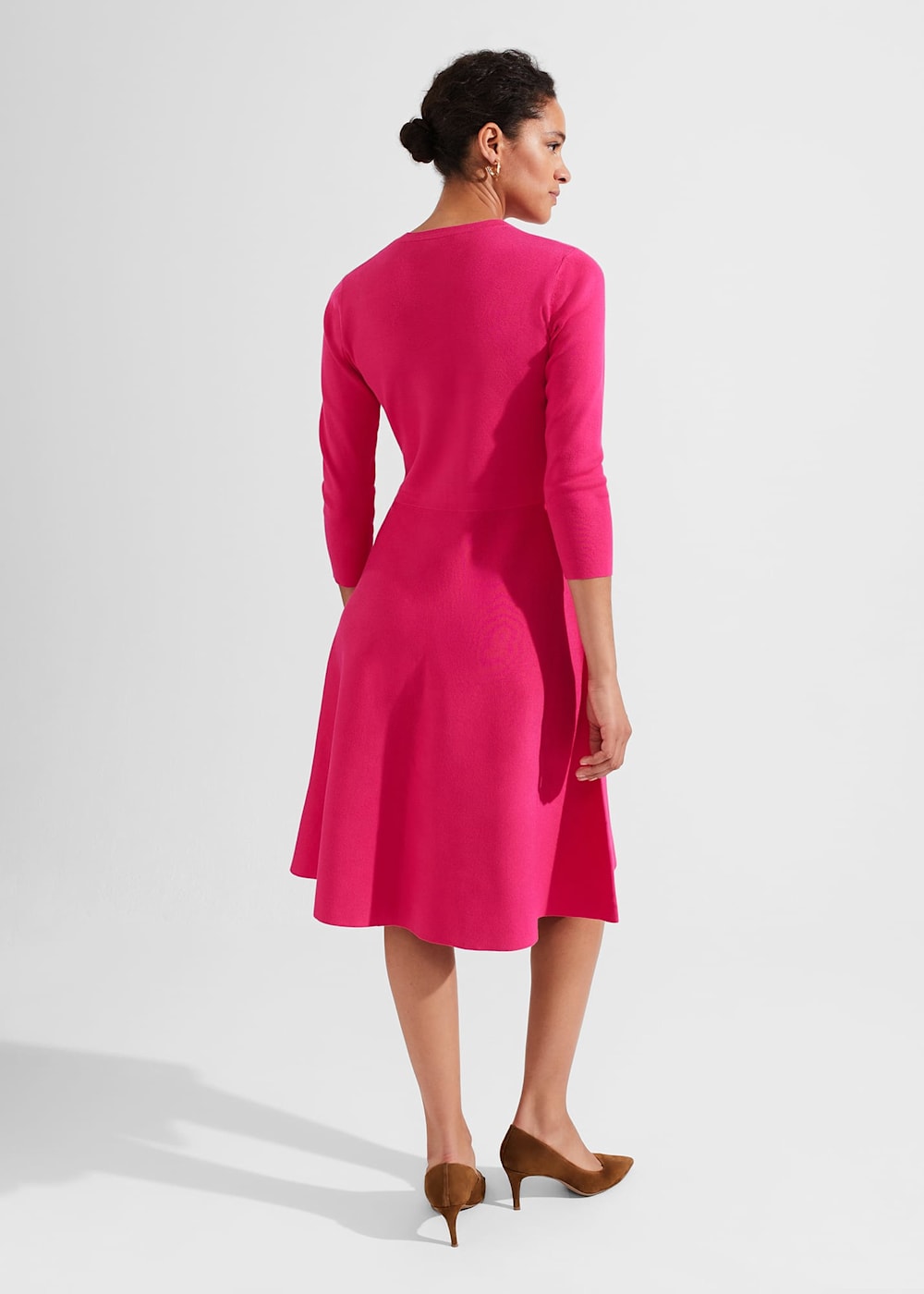 herlipto Puff Sleeve Cable Knit Dress