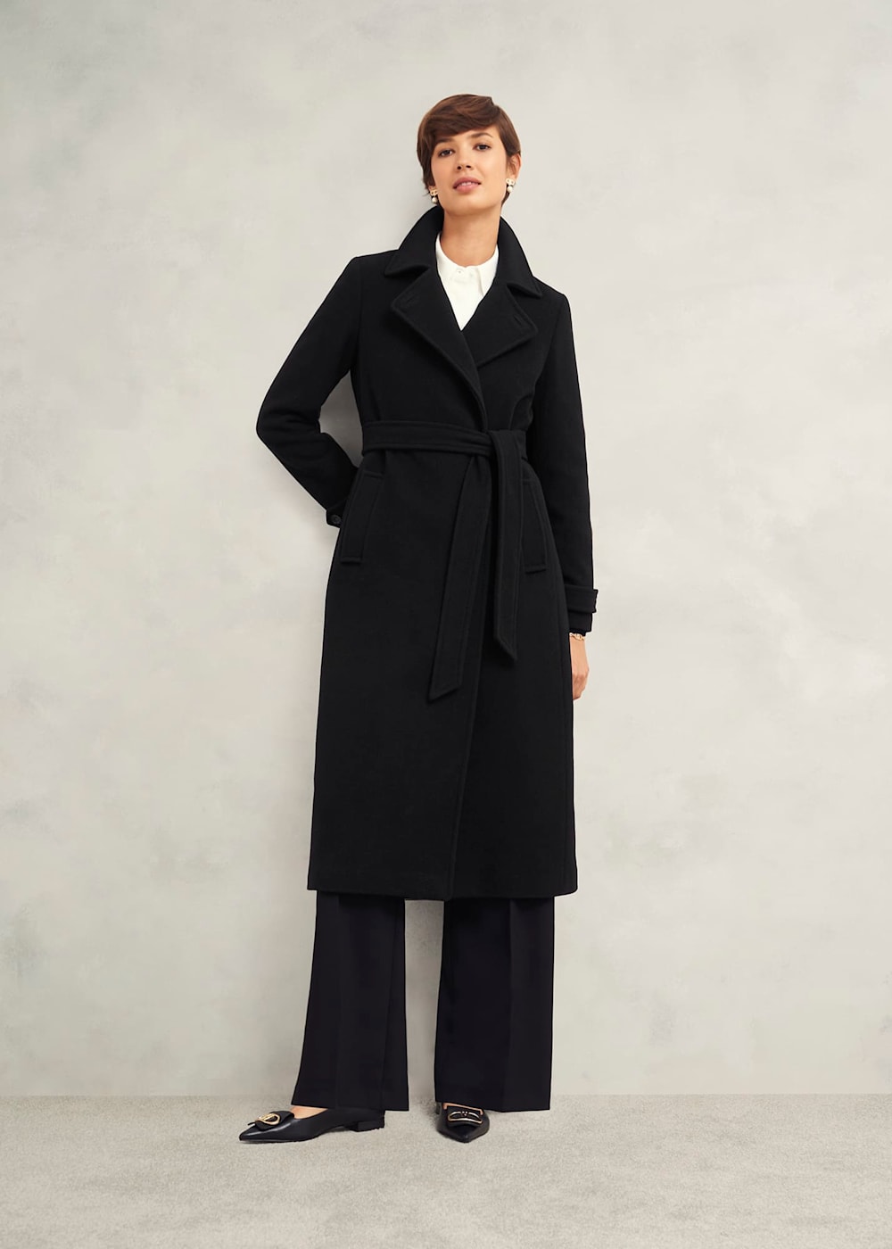 Hobbs black wool coat clearance