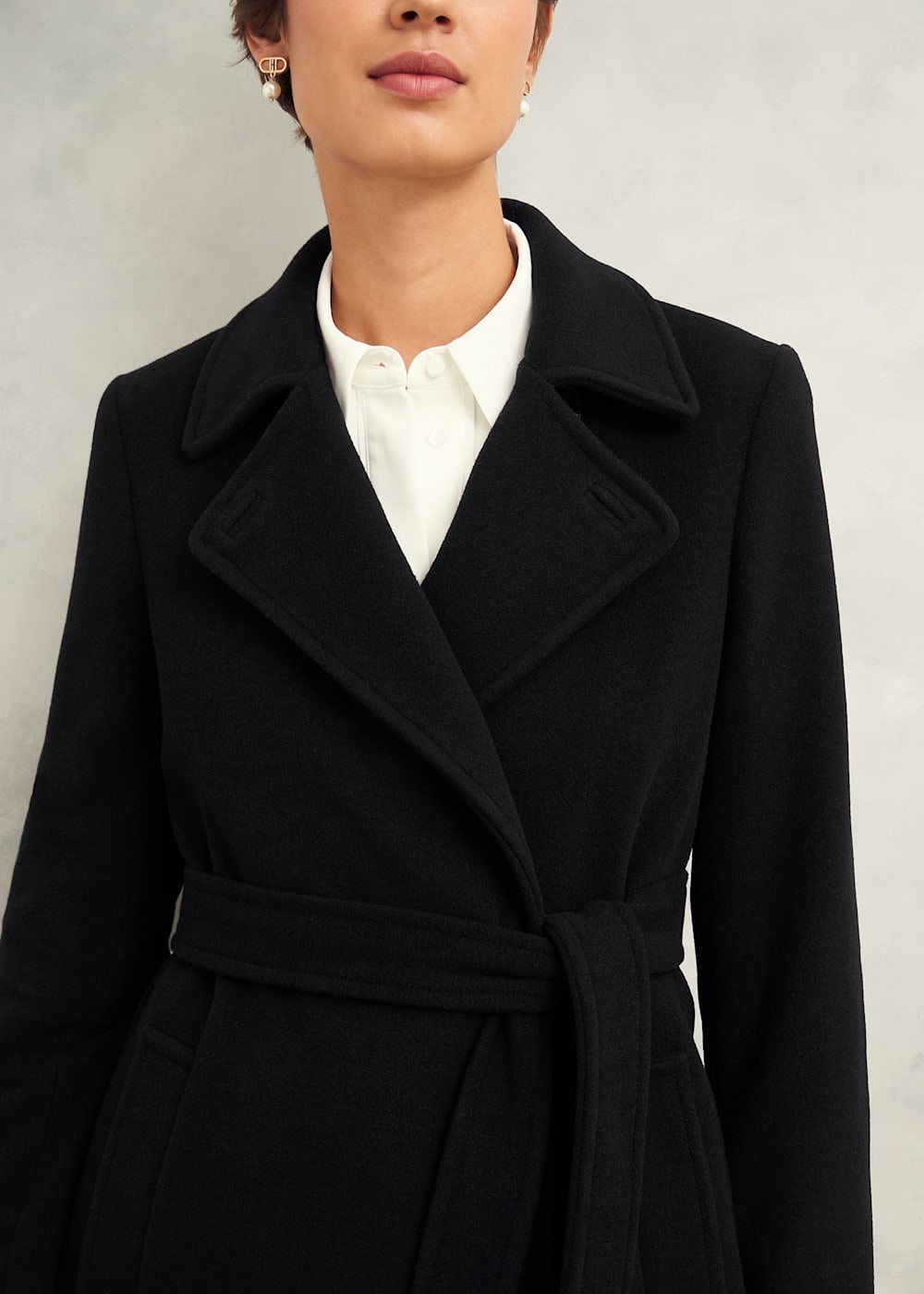 Hobbs black wool coat clearance