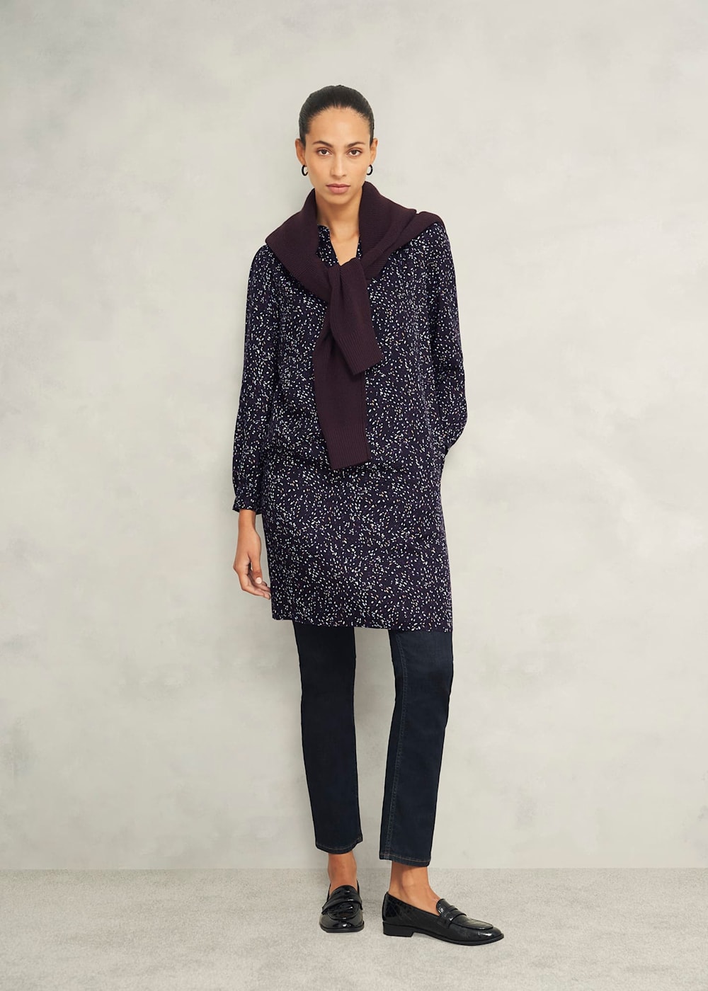 little black wool winter dress for women 5226