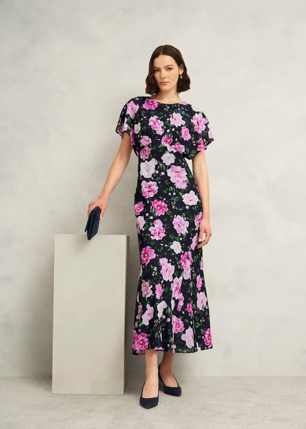 Long sleeves black midi wool dress 5246 Long sleeves black midi wool dress 5246