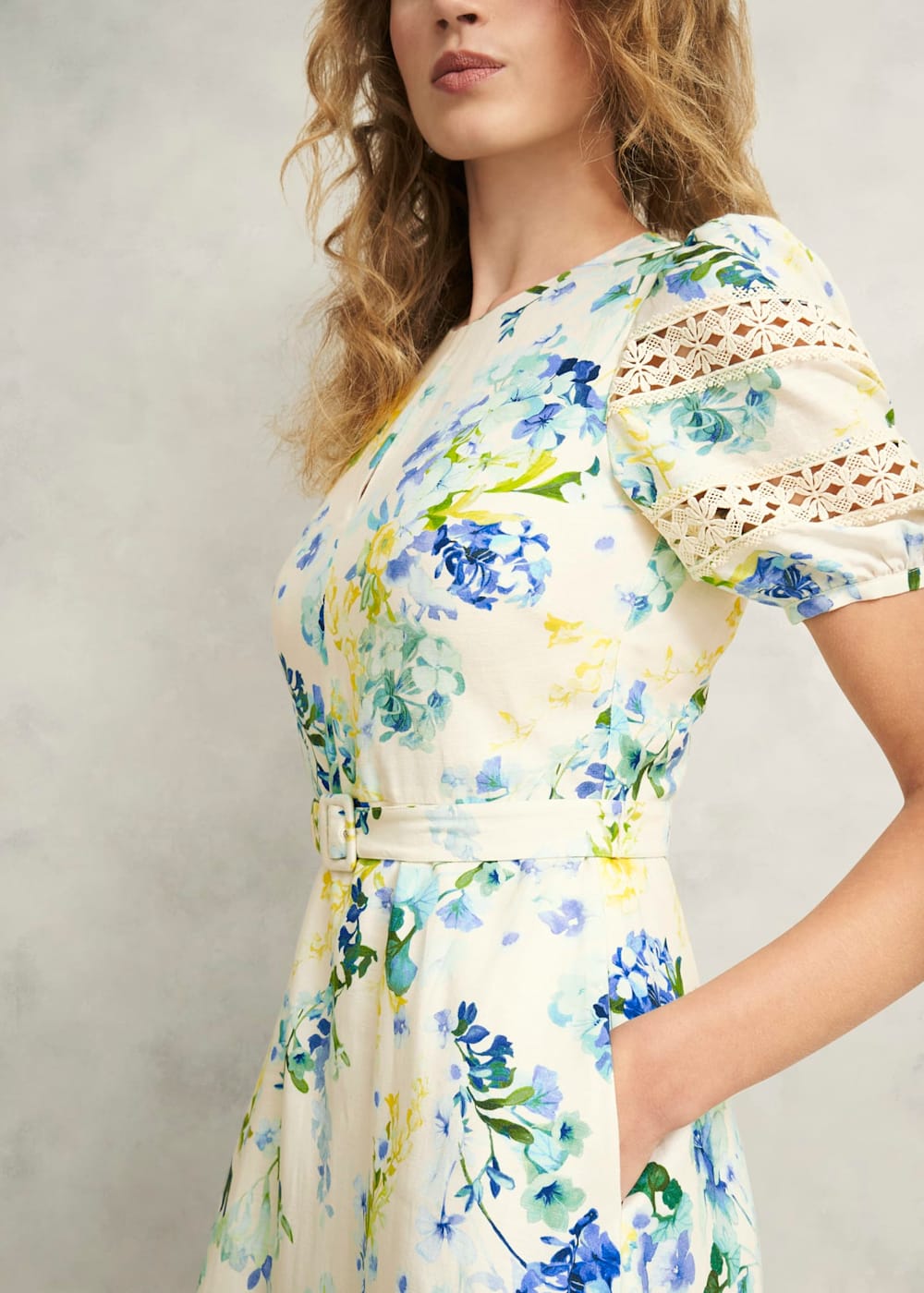 Winnie Floral Linen Dress | Hobbs US |