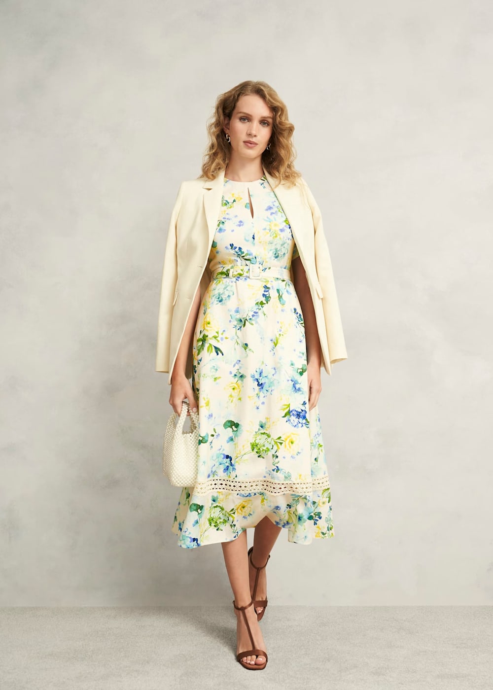 Winnie Floral Linen Dress | Hobbs US |
