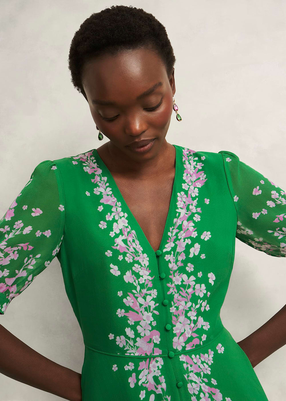 Petite Ana Silk Floral Dress | Hobbs US | Petite Ana Silk Floral Dress | Hobbs US |