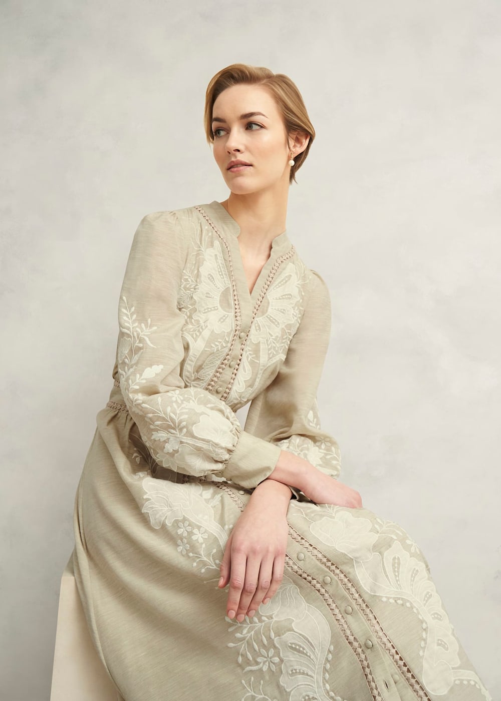 Green spring cotton skirt for women 5772