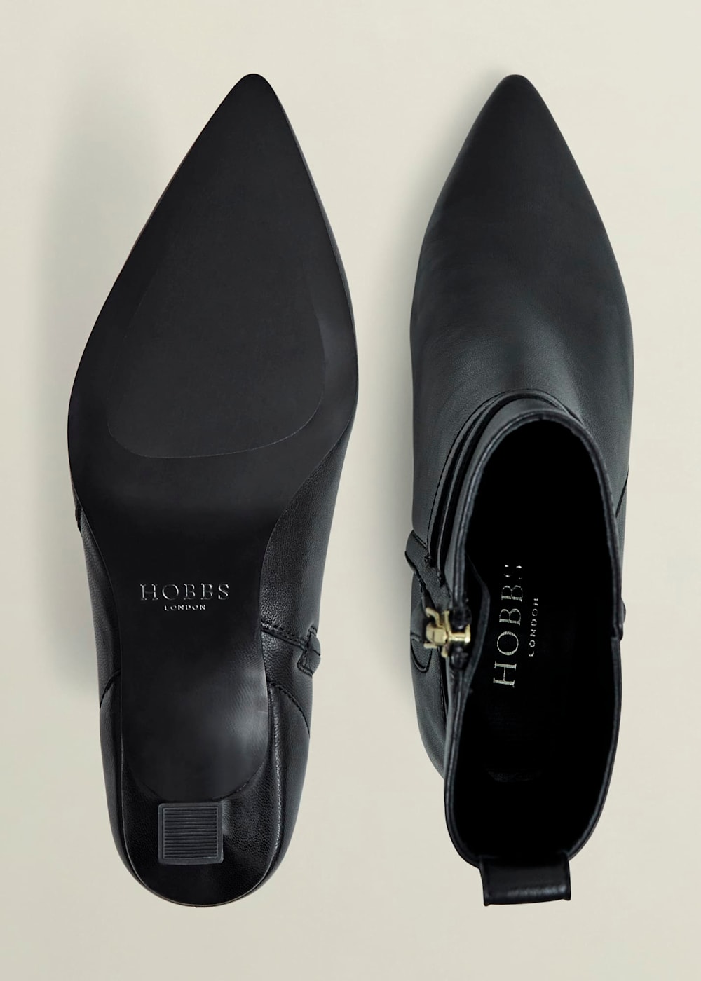 Loretta Leather Heeled Ankle Boots Hobbs UK