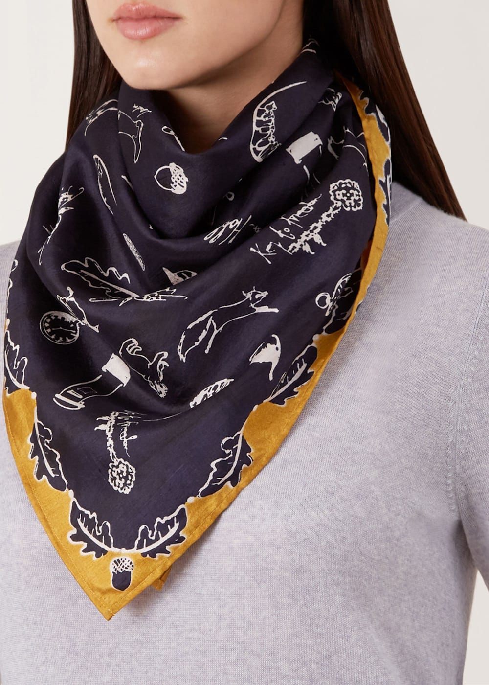 Eugenie Charm Silk Scarf Hobbs US