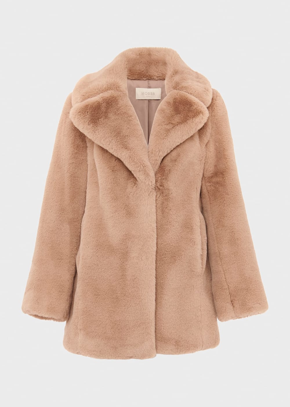 Hobbs blue faux fur coat top