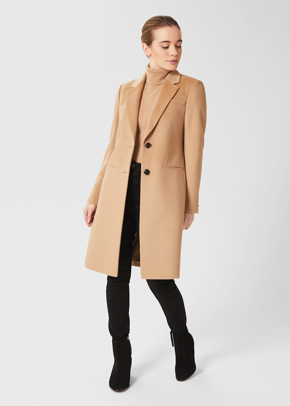 Camel petite wool coat discount