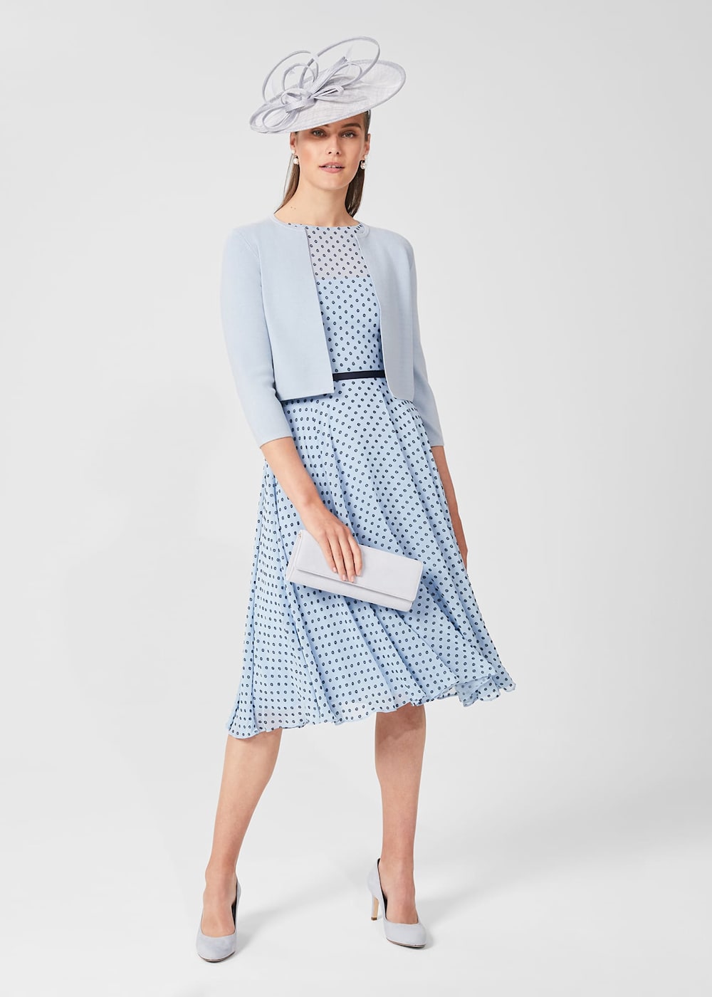 Della Jaquard Spot Dress Hobbs UK