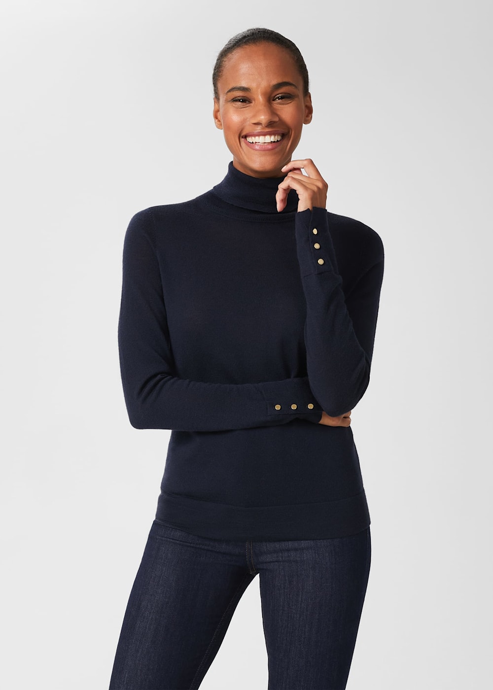 Lara Merino Wool Roll Neck Jumper Hobbs UK