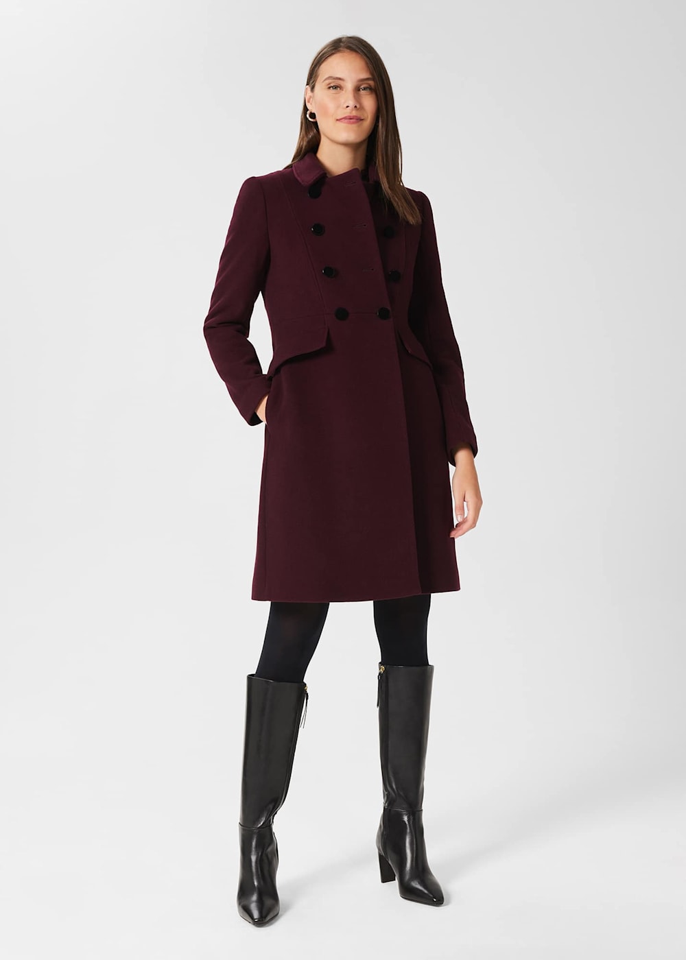 Petite wool blend coat deals