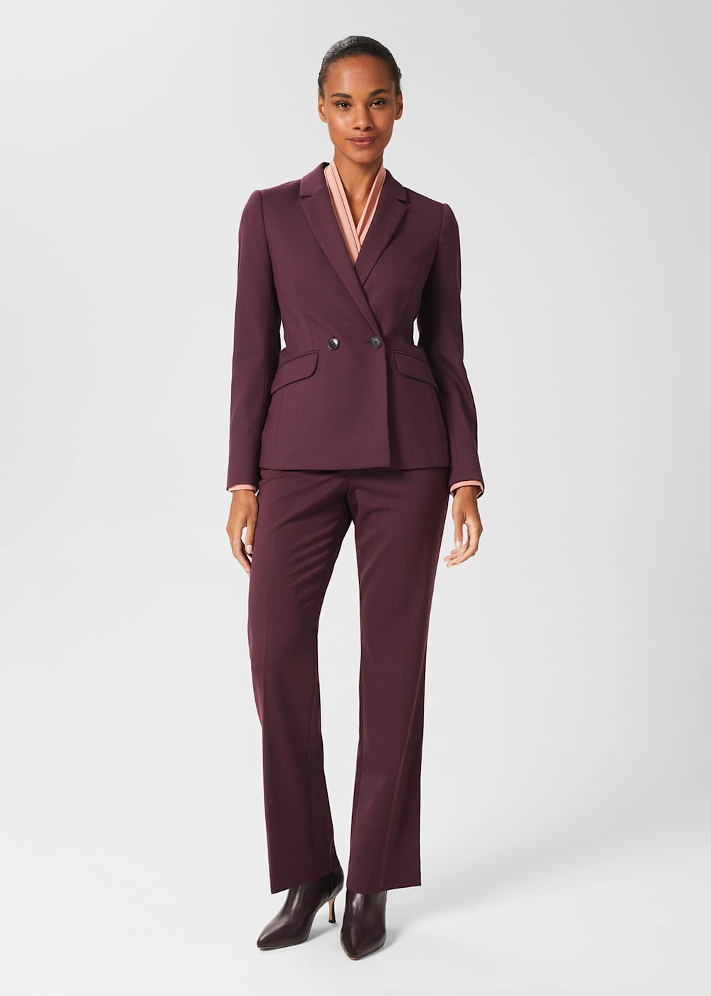 Burgundy wool blazer top