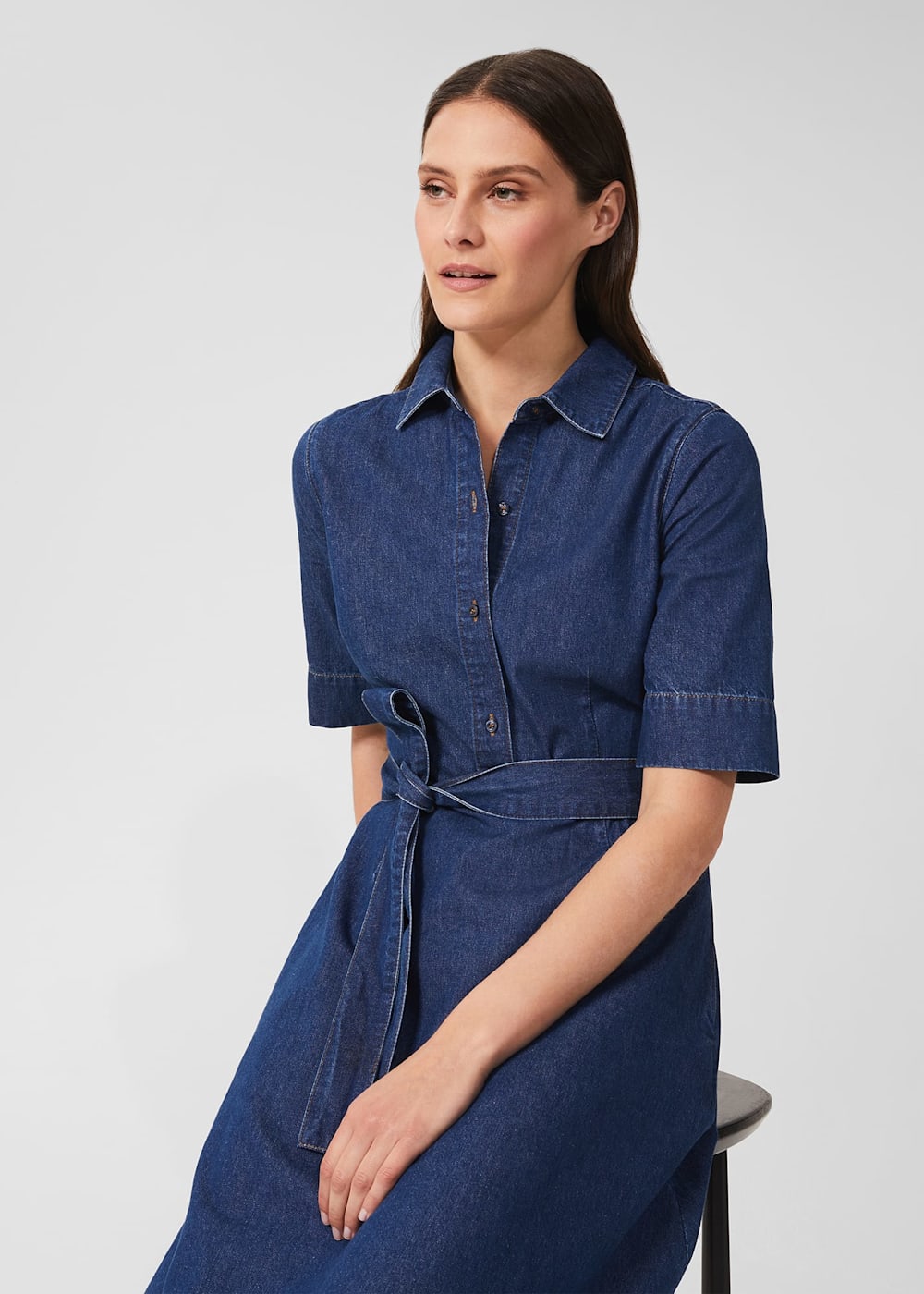 Fern Fit And Flare Denim Dress Hobbs ROW