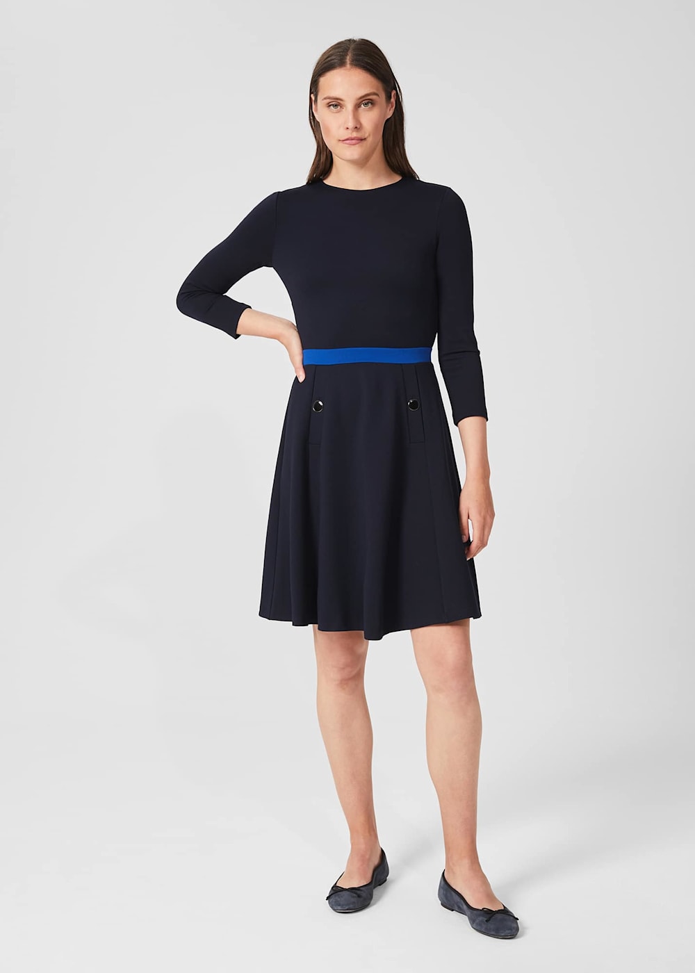 Navy blue ponte dress 2025