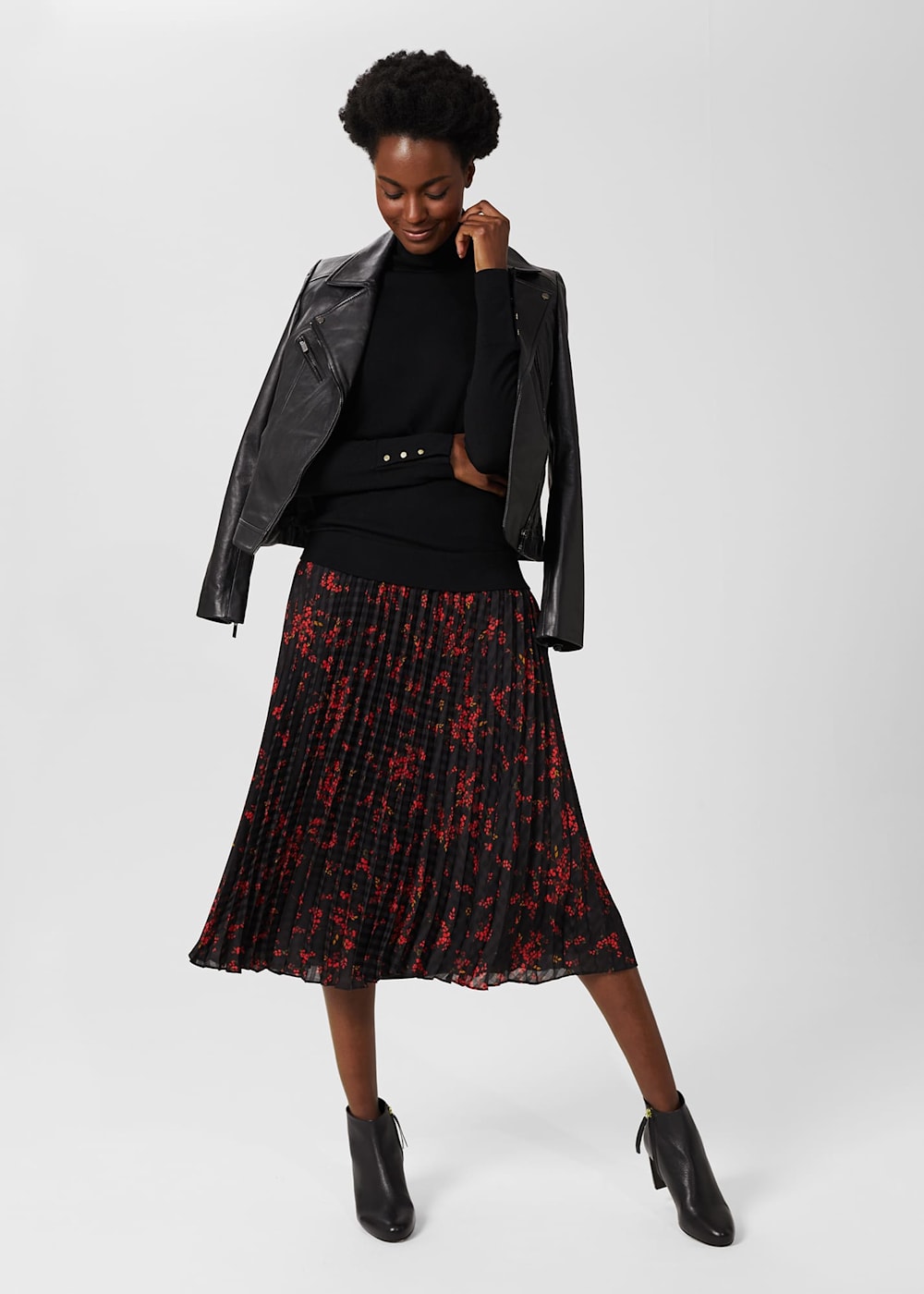Losie Midi Pleated Skirt Hobbs UK