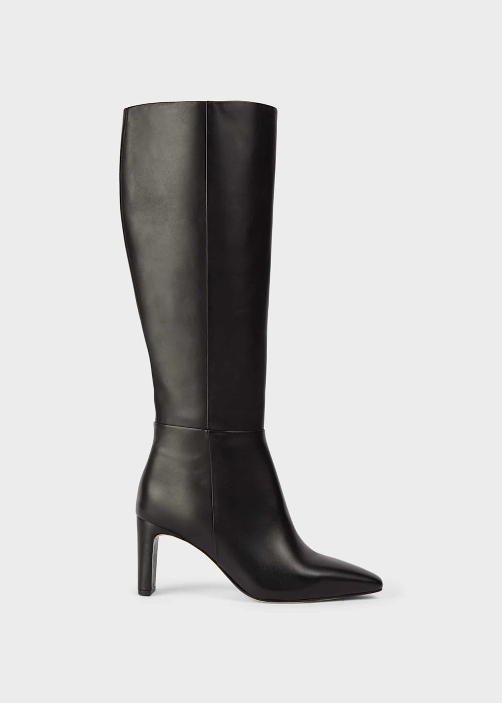 Black leather knee boots sale top