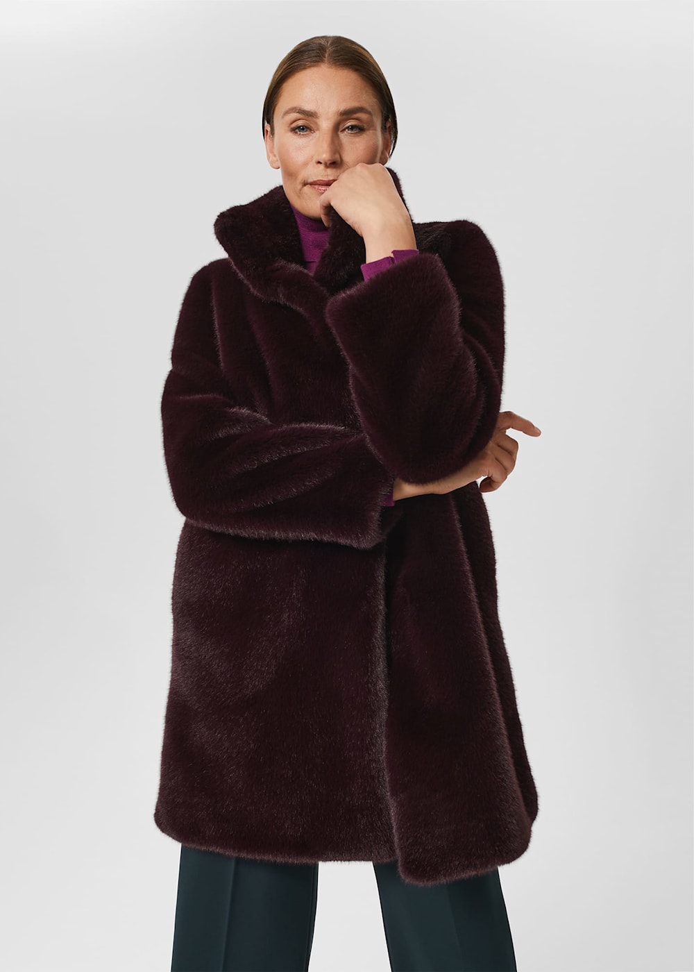 Maddox Faux Fur Coat Hobbs UK