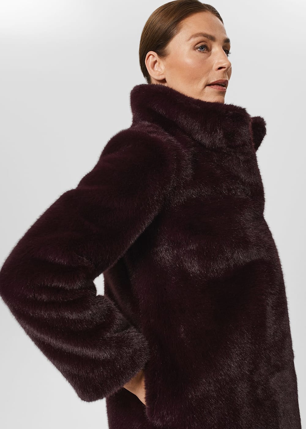 NEW ZARA 2023 FAUX FUR COAT ECRU COLLARED POCKETS SIZE XS M L 6318/258 RARE