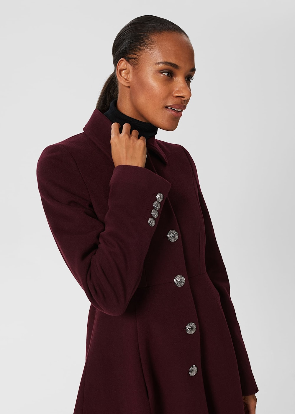 Hobbs evalina coat burgundy cheap