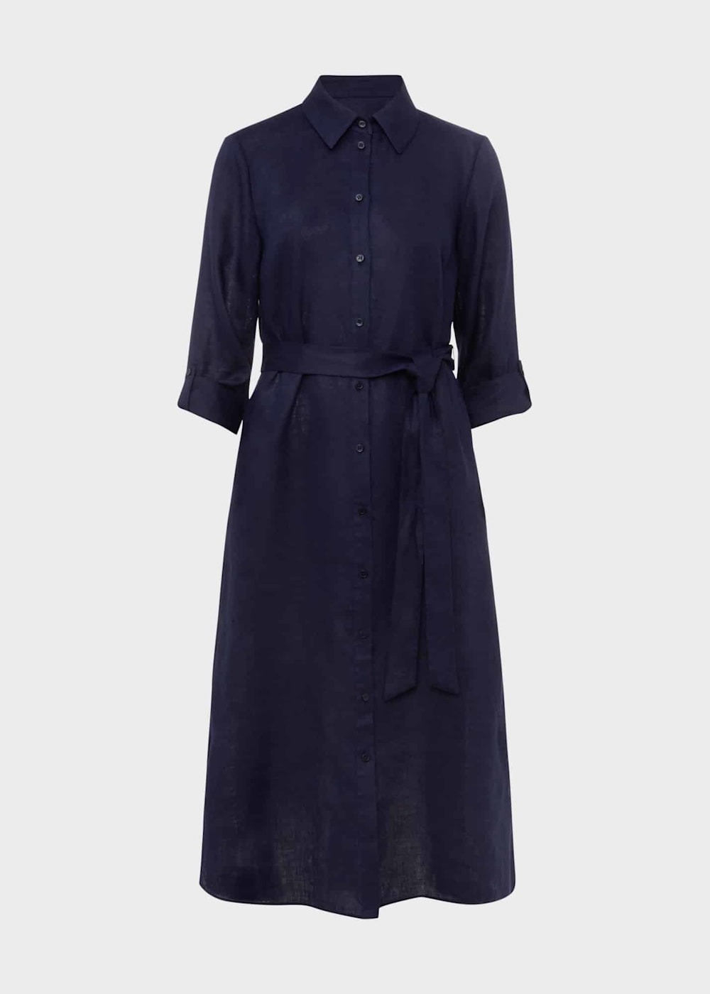 Navy linen shirt dress sales