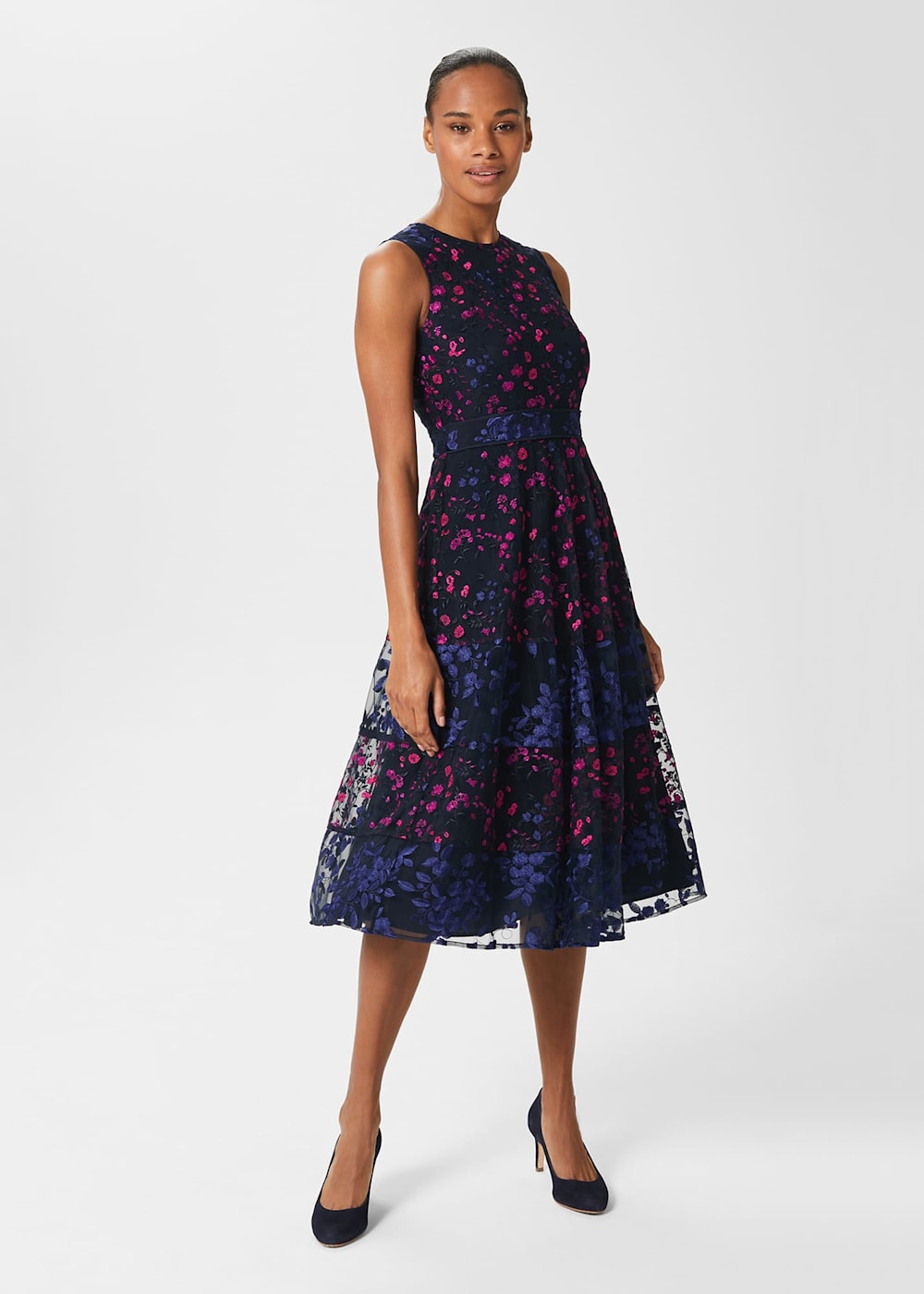 Kasia Floral Embroidered Dress Hobbs UK