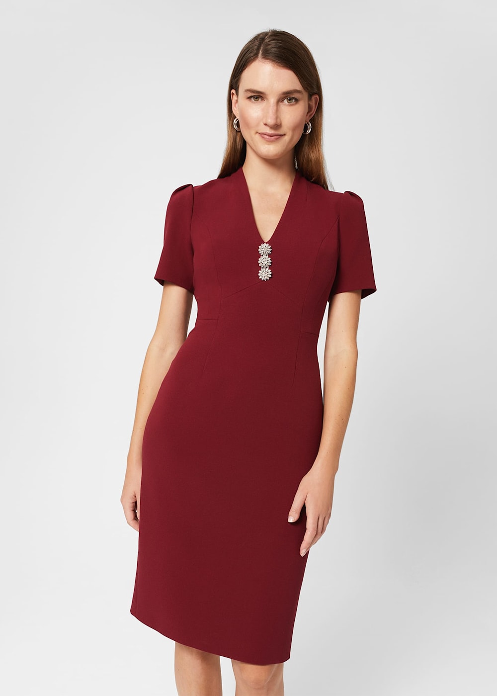 Burgundy shift dress uk clearance