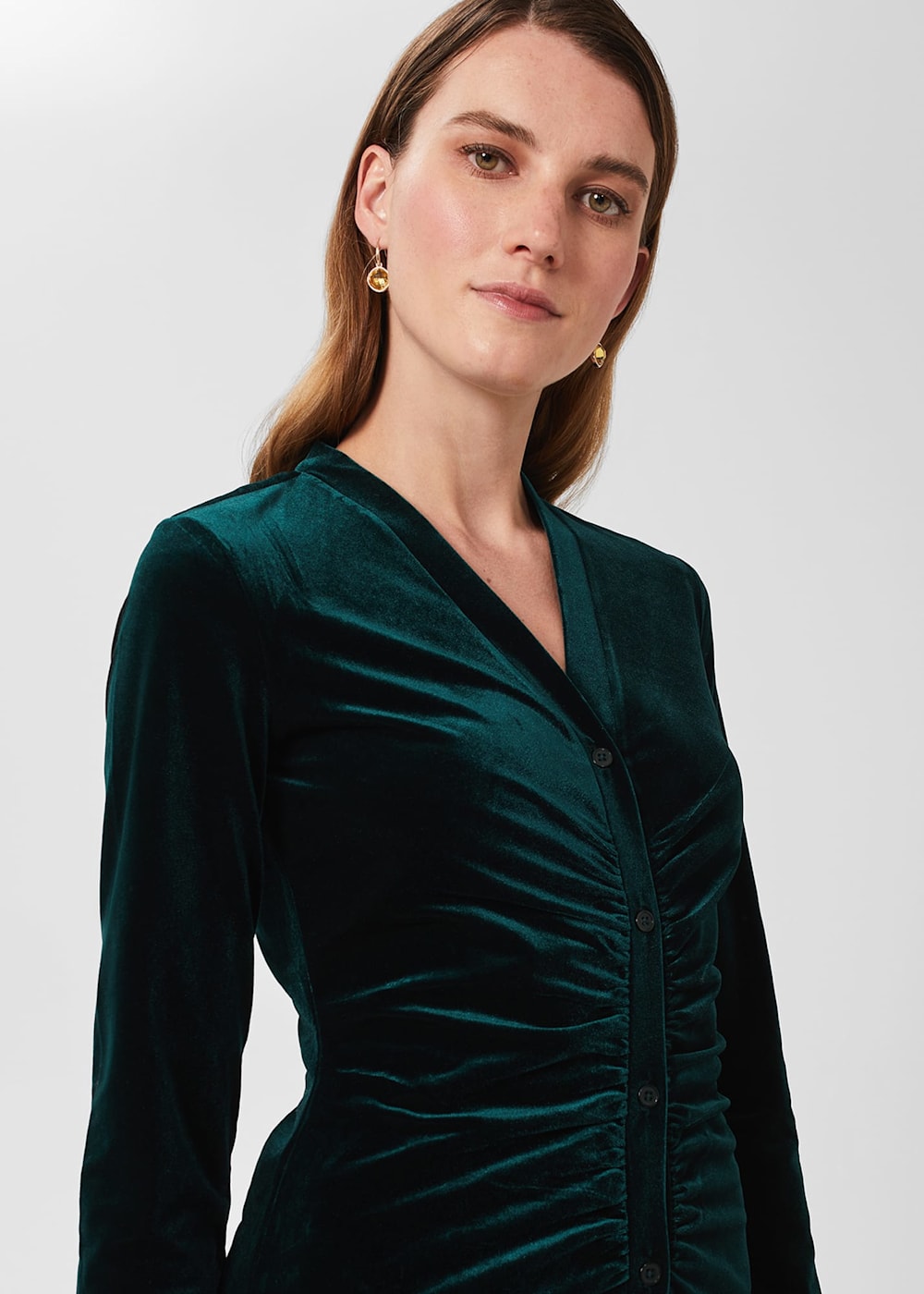 Hobbs green velvet dress shop