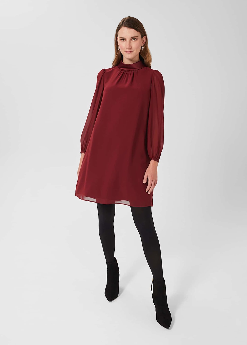 Hobbs Ciara A Line Dress Deep Red Size 12