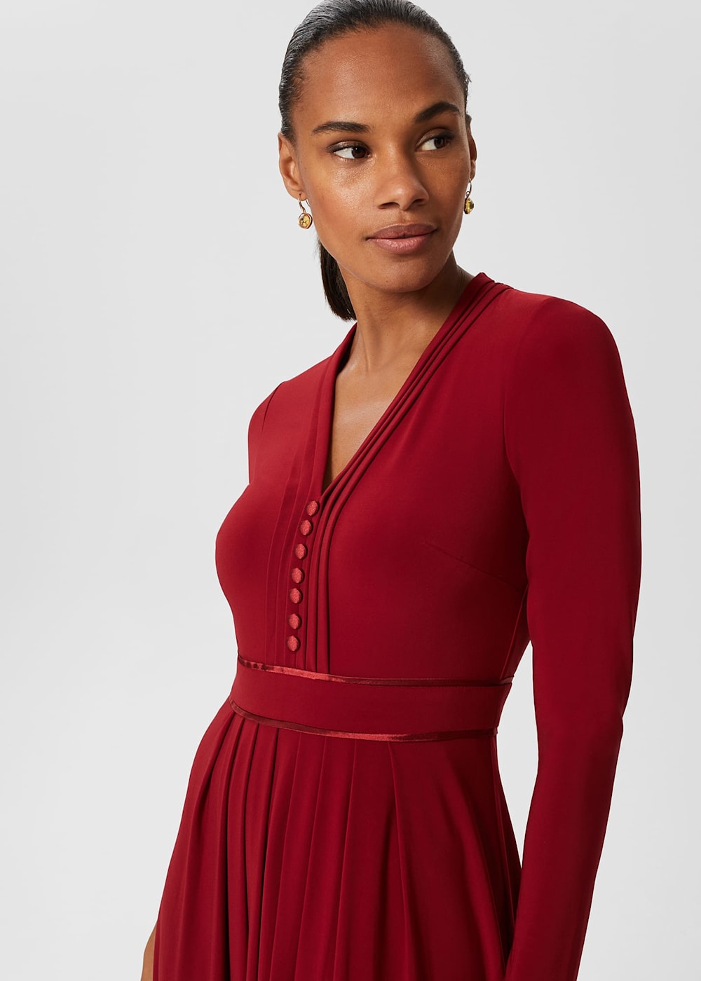 Red fit and flare dress uk cheap